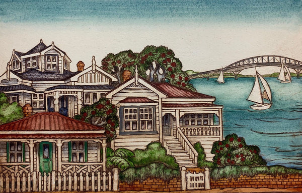 Houses and Harbour, Auckland